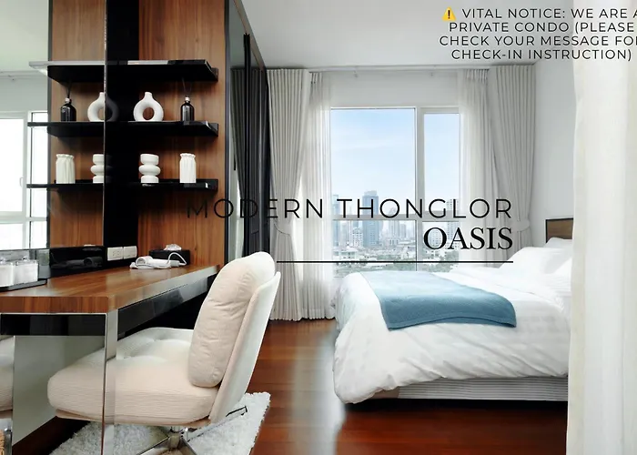 New 5Min Thonglo Bts, Pool, Fitness 4 Guests Max Near Emsphere, Emquartier