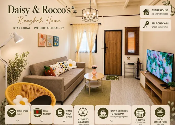 3-Story House, 2-Bedroom Near Bts And Sathorn Pier, Daisy And Rocco'S
