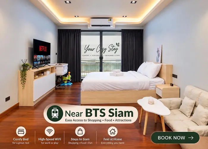 Elegant 3Br Townhouse Near Siam & Bts 6 Guests